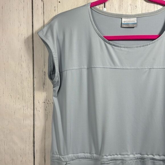 Columbia Light Blue Drawstring Waist Active T Shirt Dress Outdoor Sporty Size S - Picture 6 of 14